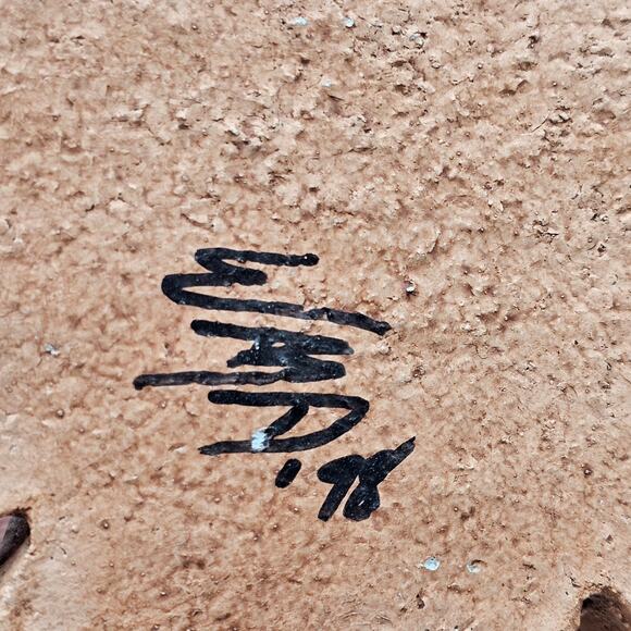 Terracotta Cast Stone Sunface Wall Art Vintage 1998 Artist Signed Outdoor Decor - Picture 3 of 7